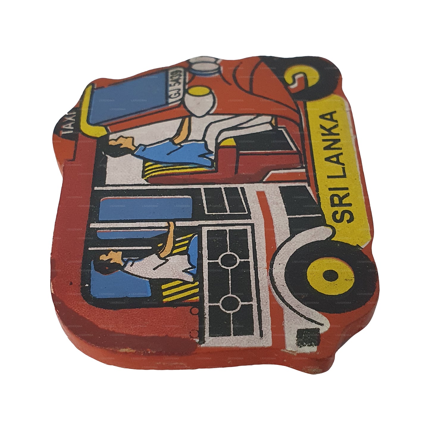 Sri Lankan Red Tuk Tuk Fridge Magnet