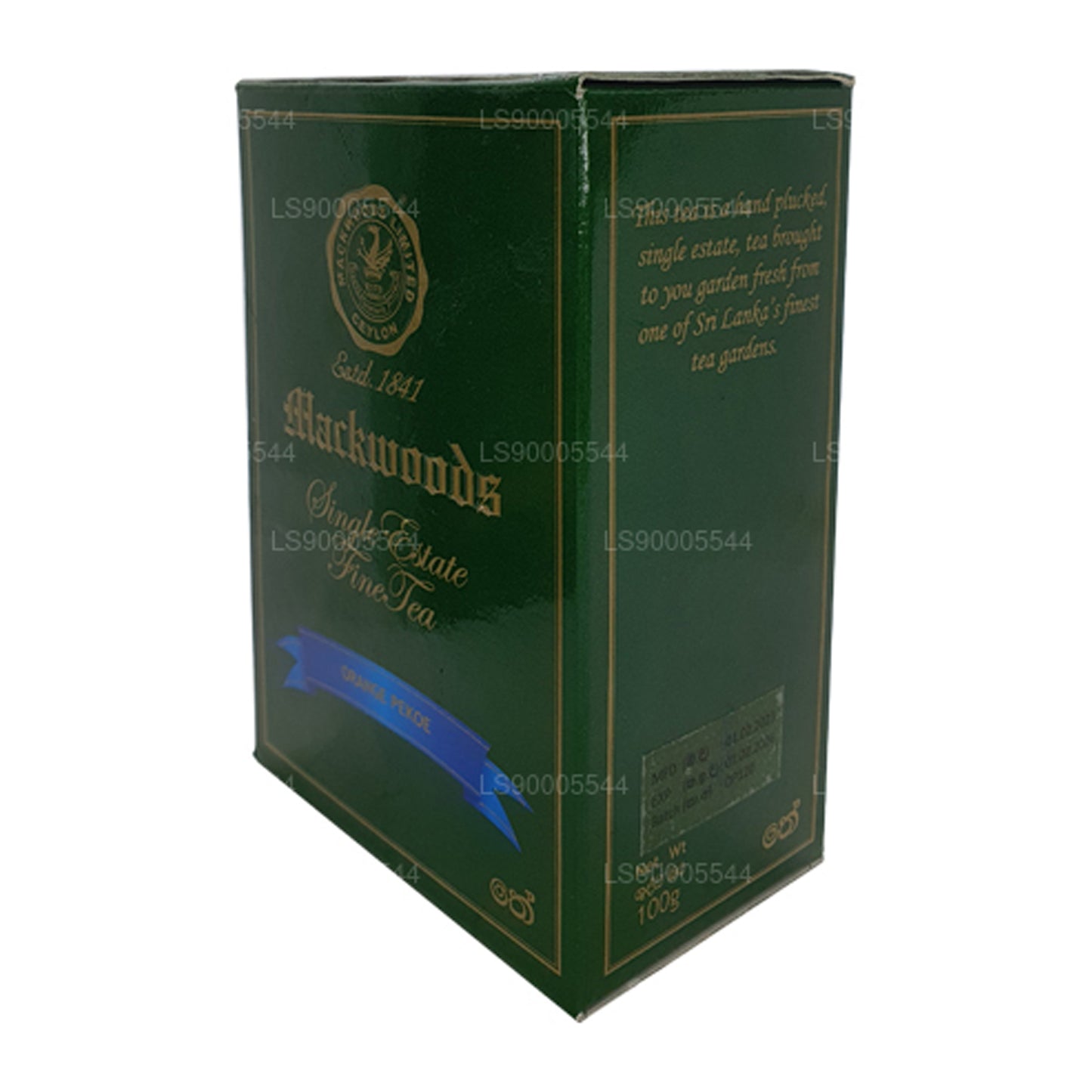 Mackwoods Single Estate, Loose Leaf, Orange Pekoe (Op) In A Carton (100g)