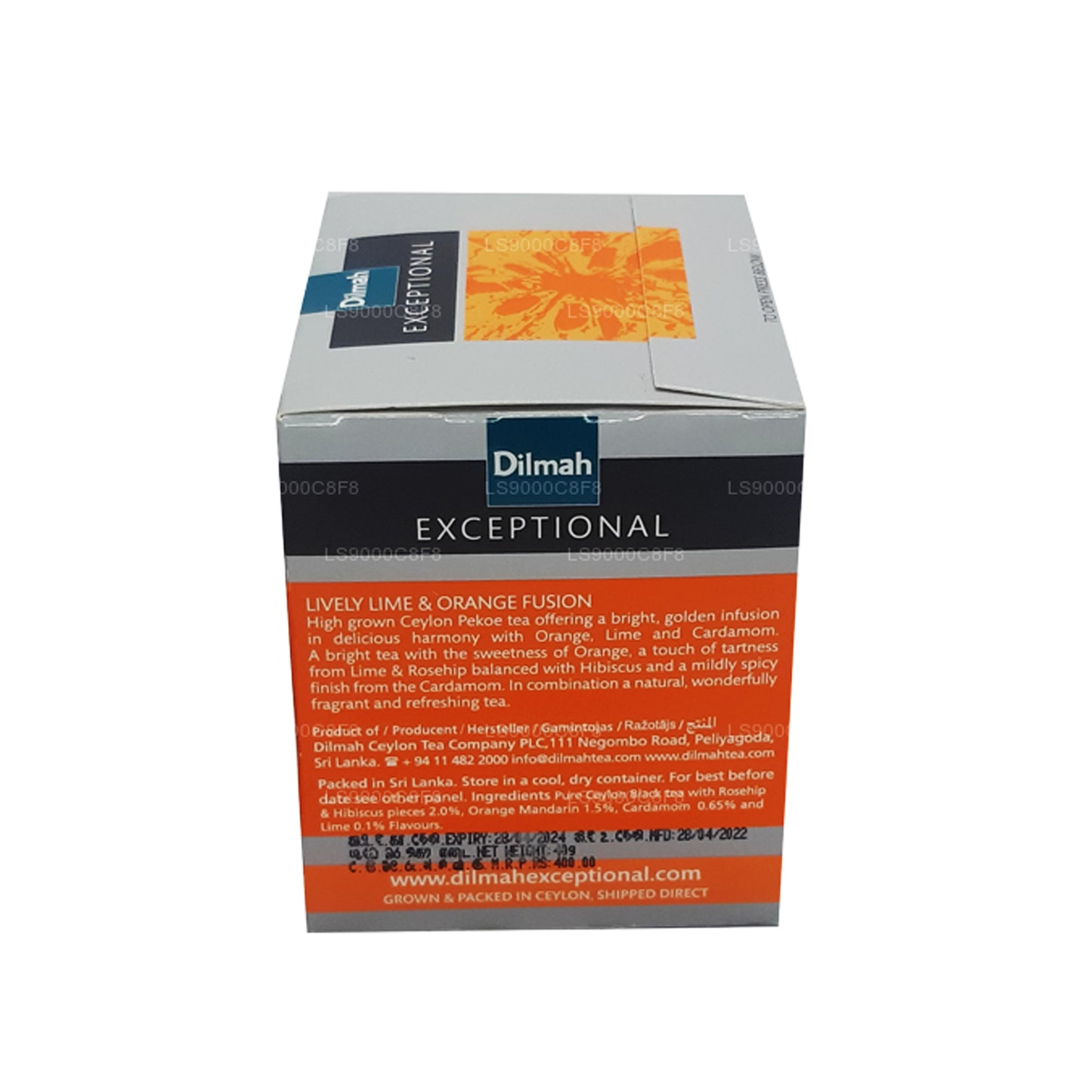 Dilmah Exceptional Lively Lime and Orange Fusion Real Leaf Tea (40g) 20 Tea Bags