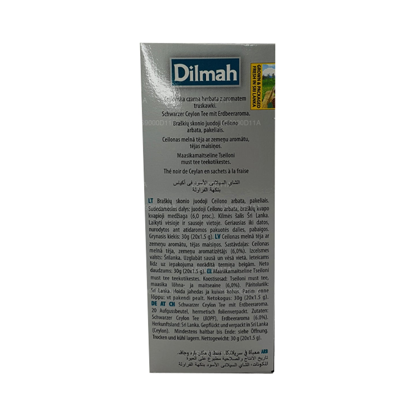 Dilmah Strawberry Flavored Ceylon Black Tea (30g) 20 Tea Bags