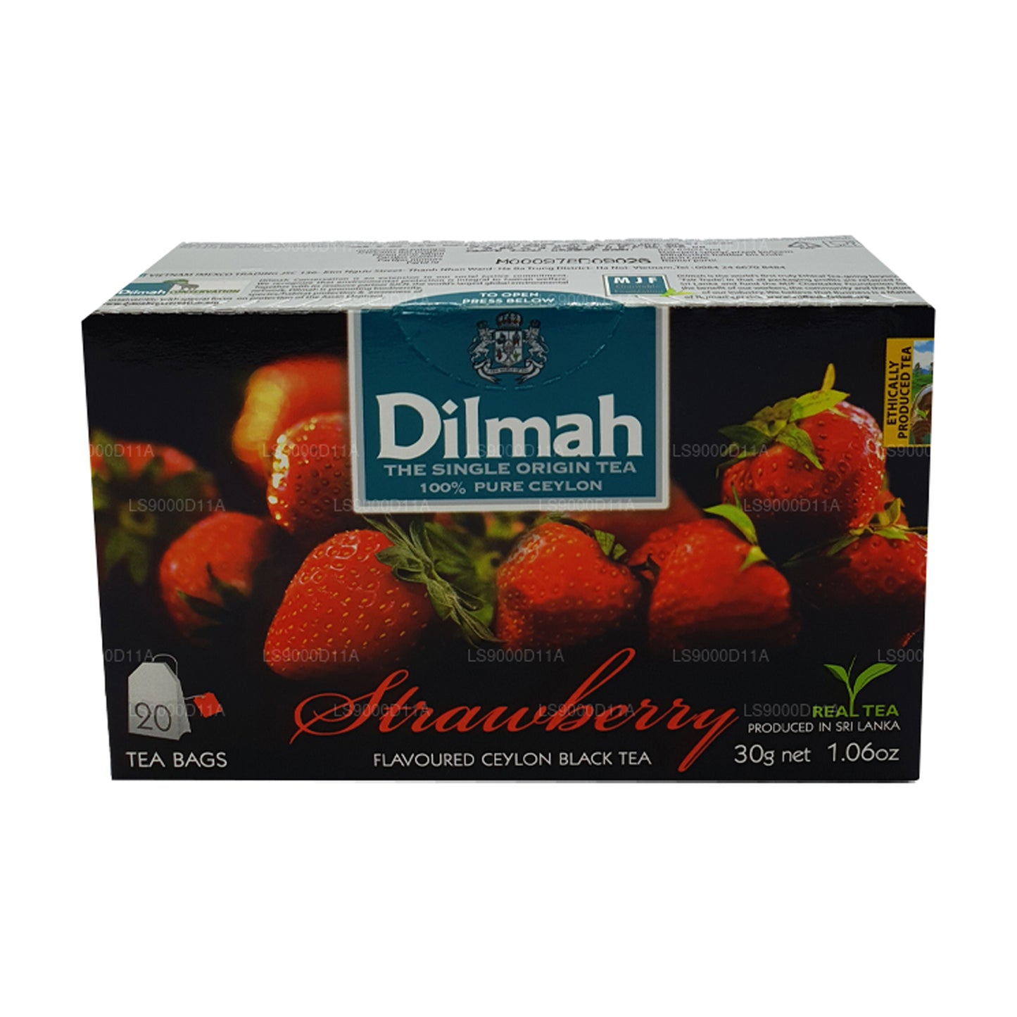 Dilmah Strawberry Flavored Ceylon Black Tea (30g) 20 Tea Bags