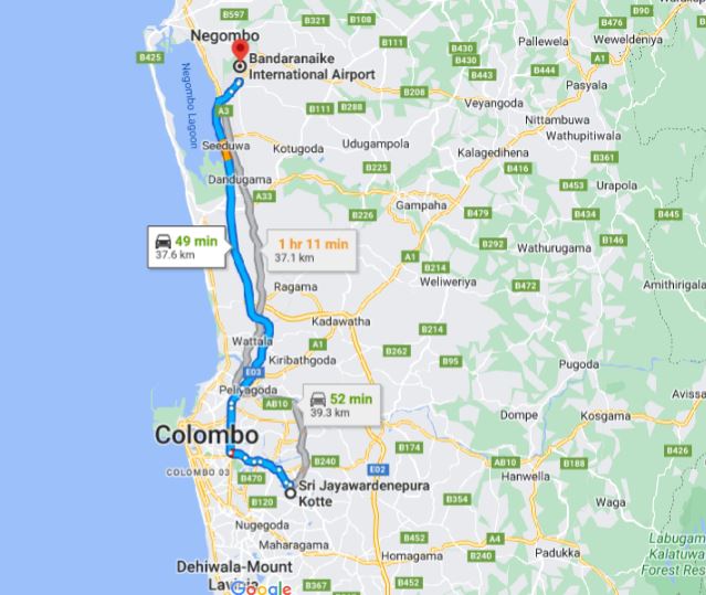 Kotte City to Colombo Airport (CMB) Private Transfer