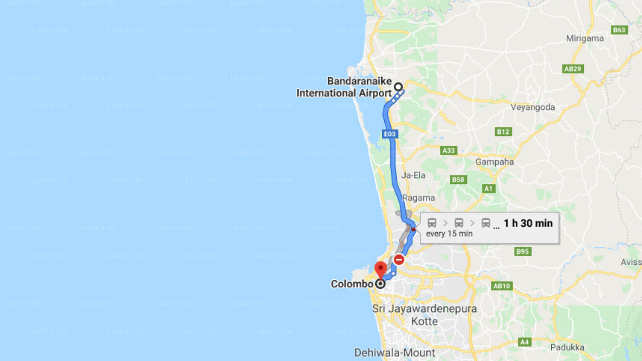 Colombo Airport (CMB) to Colombo City Private Transfer by Mercedes Benz S400