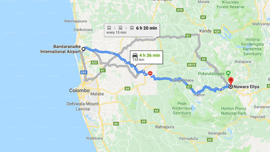 Colombo Airport (CMB) to Nuwara Eliya City Private Transfer