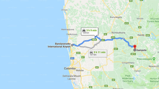 Transfer between Colombo Airport (CMB) and Walauwa, Gampola