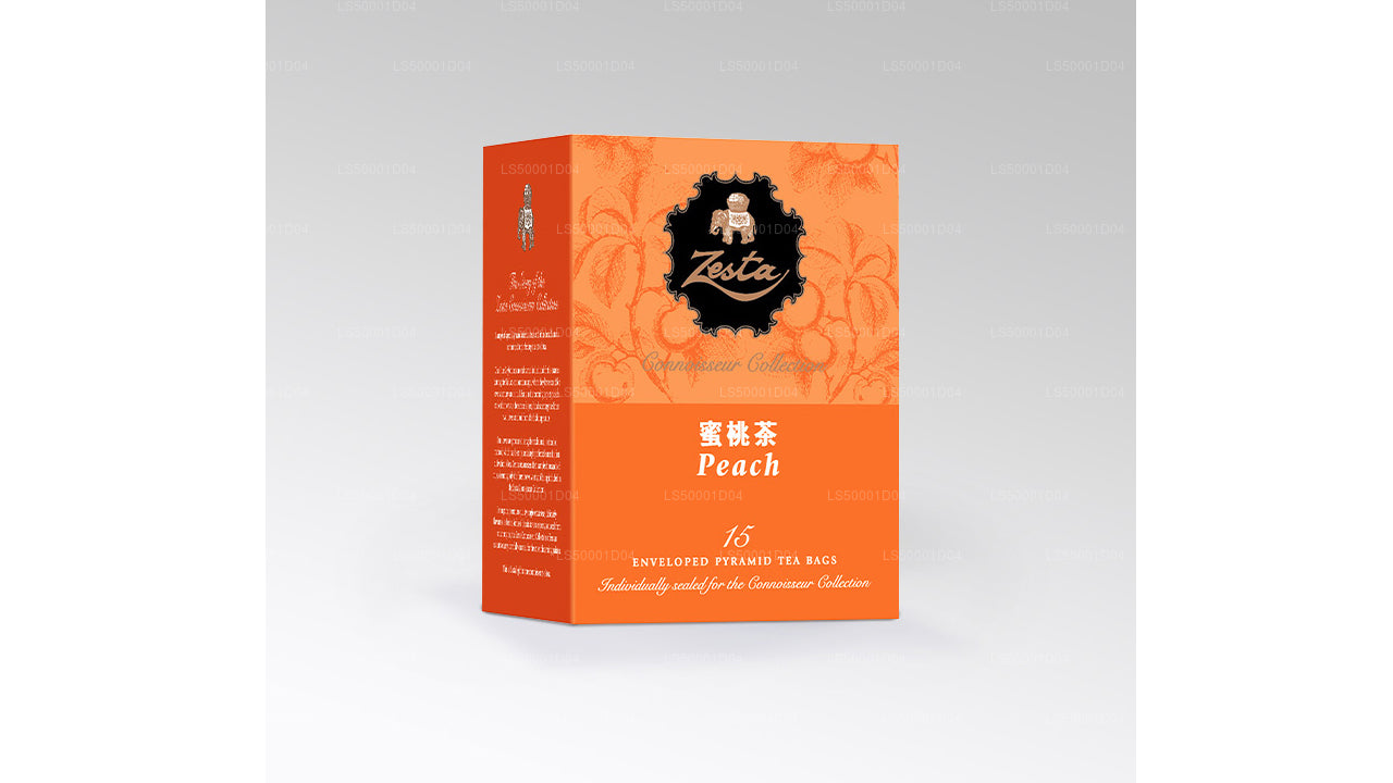 Zesta Peach Black Tea â€“ 15 Pyramid Tea Bags (30g)