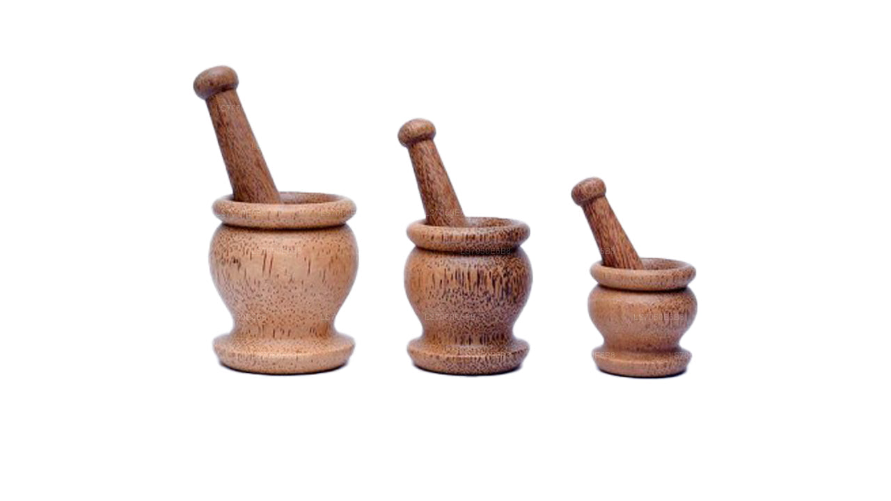 Lakpura Wooden Motar and Pestle (Wangediya) Height (5cm)