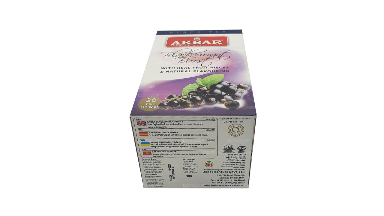 Akbar Blackcurrant Burst (40g) 20 Foil Tea Bags