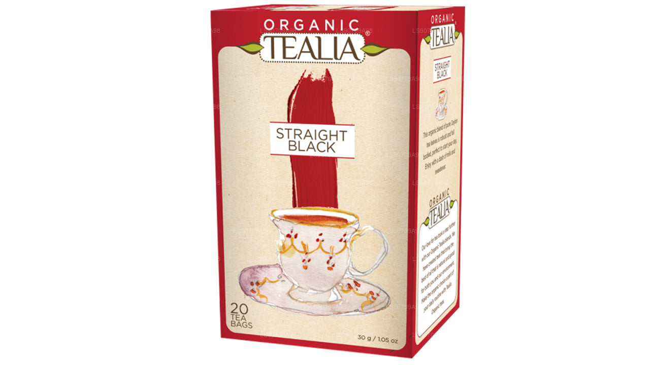 Tealia Organic Straight Black Tea (30g) 20 Envelope Tea Bags